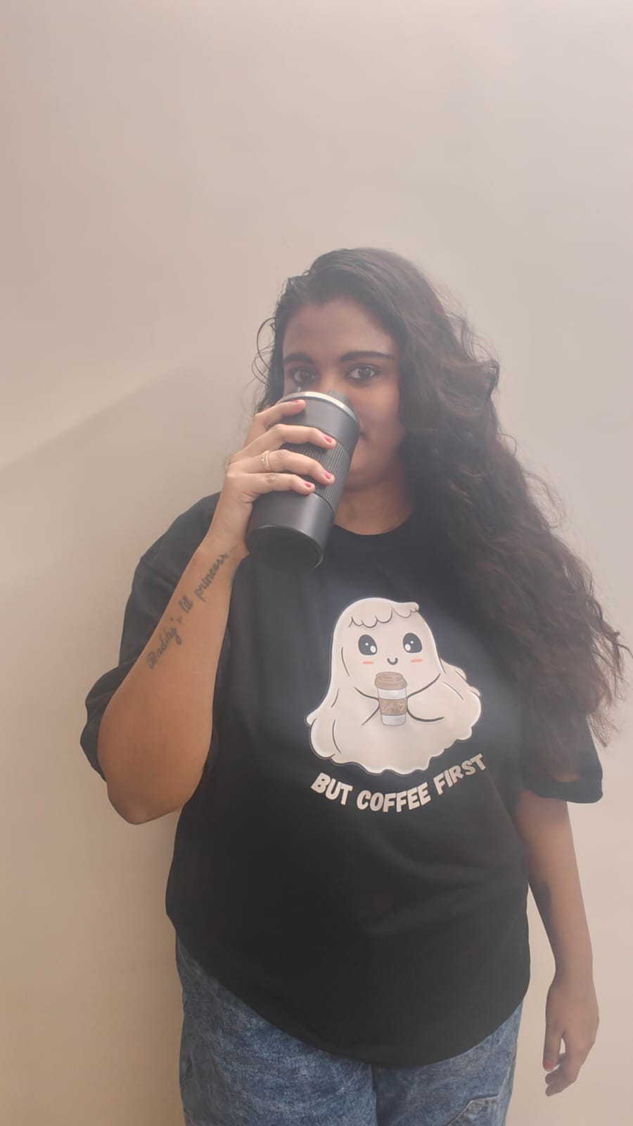 But Coffee Fisrt (Women’s Oversized T-shirt)